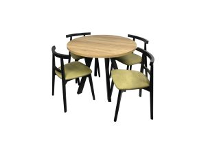 Zestaw 4 krzesła Pablo i Stół okrągły 100+40 Travis