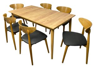 Zestaw 6 krzeseł Luis i stół laminat Rio prostokąt noga prosta